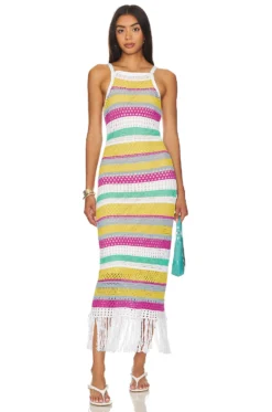 Lucia Dress Cyan Multi