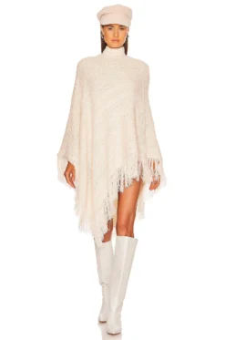 Mix Stitch Poncho Cream 7 Mix Stitch Poncho Cream -Fashion Clothing 525A WK586 V4