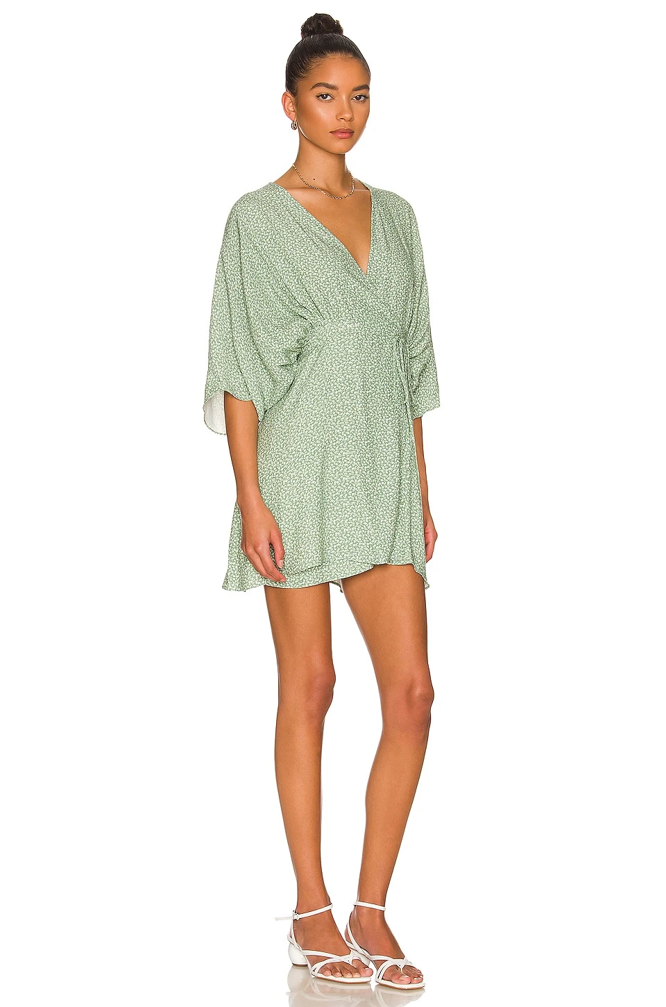 Kayla Wrap Dress Antique Green 2 Kayla Wrap Dress Antique Green - Image 2