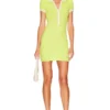 Sophie Ribbed Mini Dress Lime Multi