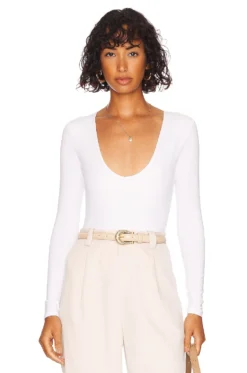 Malina Deep V Bodysuit White