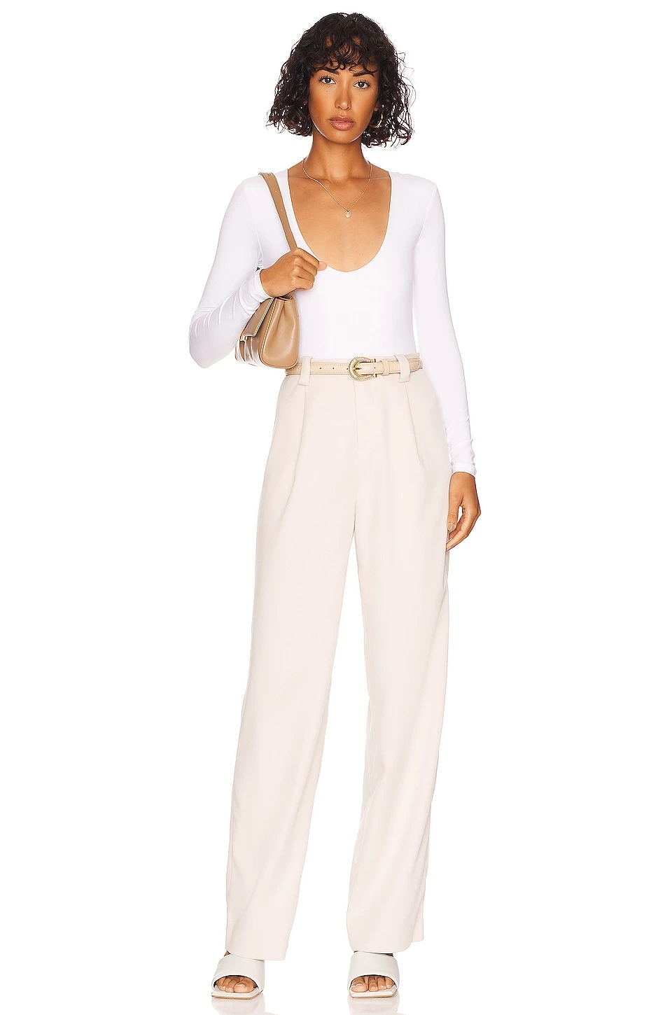 Malina Deep V Bodysuit White 5 Malina Deep V Bodysuit White - Image 5