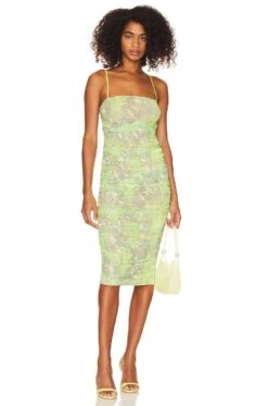 Hazel Maxi Dress Lime Abstract Snake