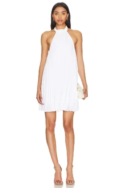 Alice + Olivia Aviana Halter Neck Mini Dress White