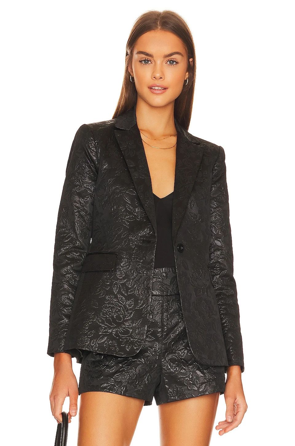 Alice + Olivia Macey Fitted Balzer Black 1 Alice + Olivia Macey Fitted Balzer Black