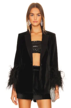 Alice + Olivia Yona Double Breasted Blazer Black