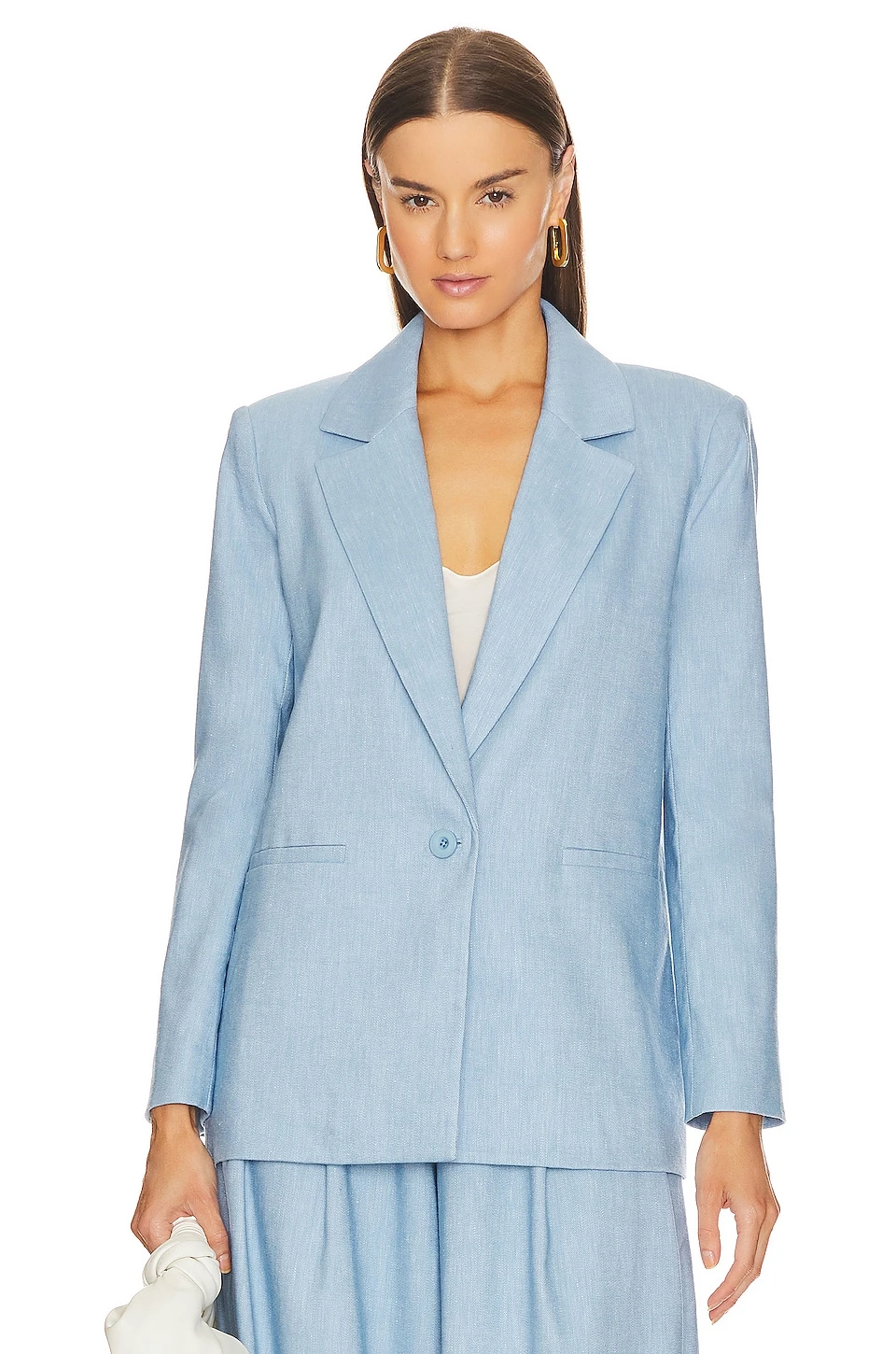Alice + Olivia Denny Blazer With Piping Chambray 2 Alice + Olivia Denny Blazer With Piping Chambray - Image 2