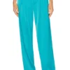 Alice + Olivia Atia High Waisted Double Pleat Suit Pants Ocean Floor