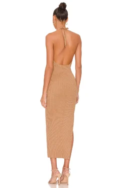 AllSaints Lexi Halter Dress Praline Metallic 6 AllSaints Lexi Halter Dress Praline Metallic -Fashion Clothing ALLR WD109 V3