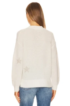 AllSaints Astra Star Jumper Chalk White & Champagne -Fashion Clothing ALLR WK90 V3