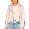AllSaints Balfern Biker Jacket Light Pink
