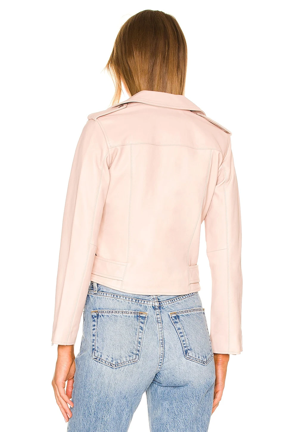 AllSaints Balfern Biker Jacket Light Pink 4 AllSaints Balfern Biker Jacket Light Pink - Image 4
