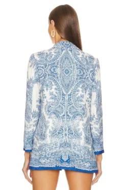 AllSaints Aleida Rafaella Blazer Blue & White -Fashion Clothing ALLR WO171 V3