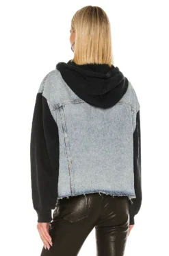 AllSaints Milena Hooded Jacket Indigo Blue -Fashion Clothing ALLR WO21 V3