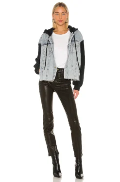 AllSaints Milena Hooded Jacket Indigo Blue -Fashion Clothing ALLR WO21 V4