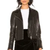 AllSaints Dalby Leather Biker Jacket Black