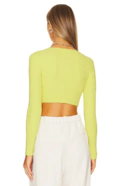 A.L.C. Hallie Cardigan Citrine Yellow 6 A.L.C. Hallie Cardigan Citrine Yellow -Fashion Clothing ALX WK105 V3