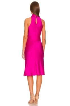 Stanford Midi Dress Dark Hot Pink -Fashion Clothing AMAN WD1547 V3