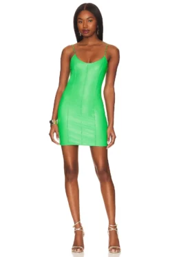 X REVOLVE Rocco Dress Hot Pink Leather -Fashion Clothing AMAN WD1686 V1