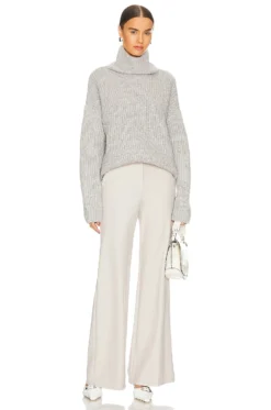 ANINE BING Sydney Sweater Light Heather Grey -Fashion Clothing ANIN WK127 V4