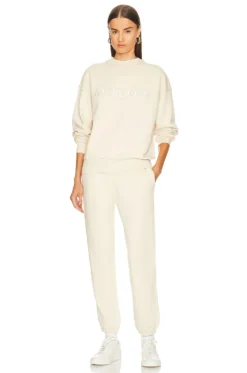 ANINE BING Sport Evan Sweatshirt Cream -Fashion Clothing ANIN WK128 V4