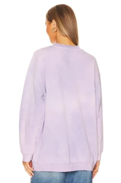 ANINE BING Tyler Sweatshirt In Washed Lavender -Fashion Clothing ANIN WK136 V3