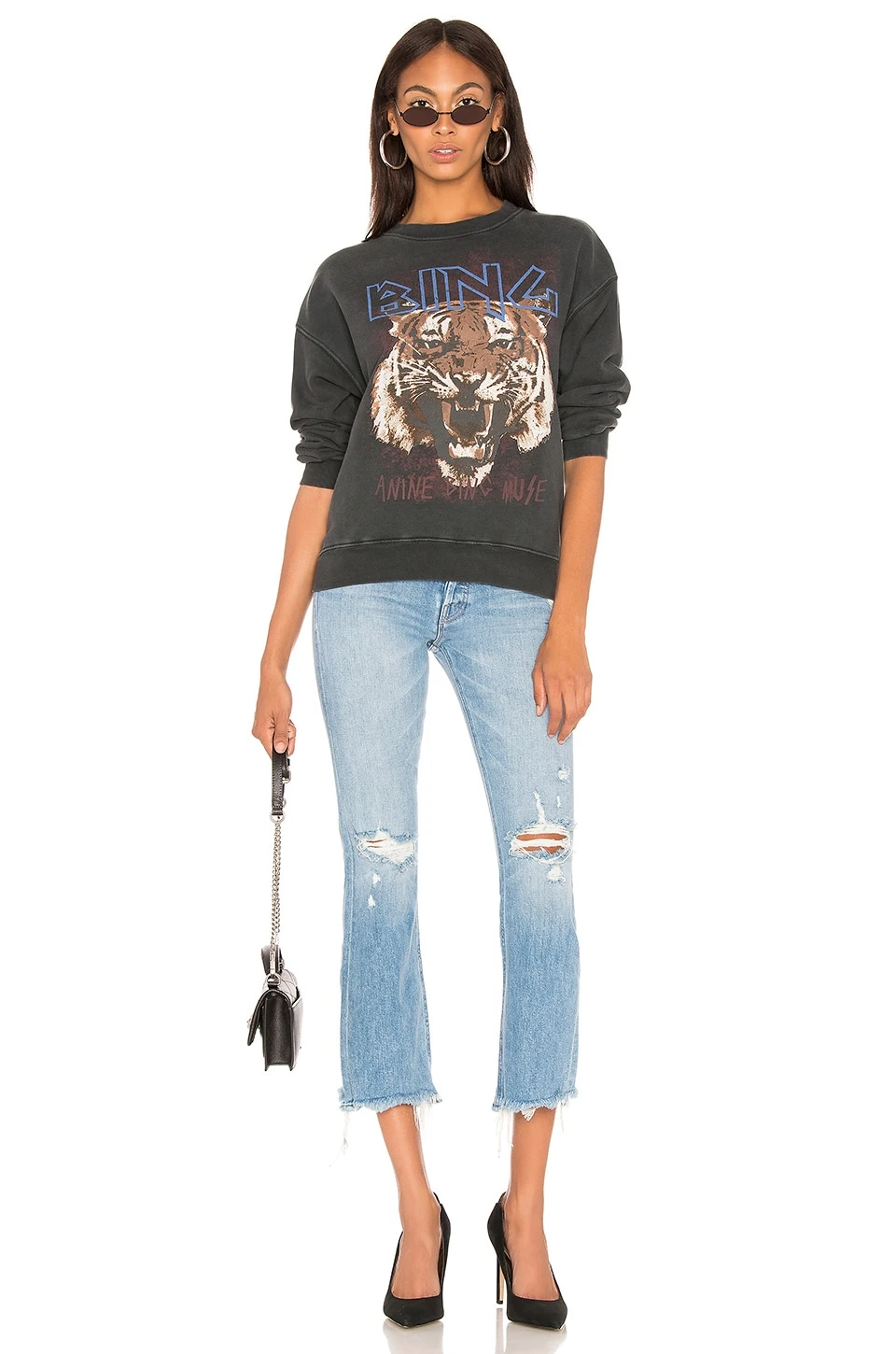 ANINE BING Tiger Sweatshirt Black 4 ANINE BING Tiger Sweatshirt Black - Image 4