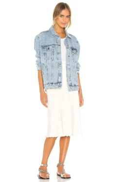 ANINE BING Rory Denim Jacket Vintage Blue -Fashion Clothing ANIN WO61 V4