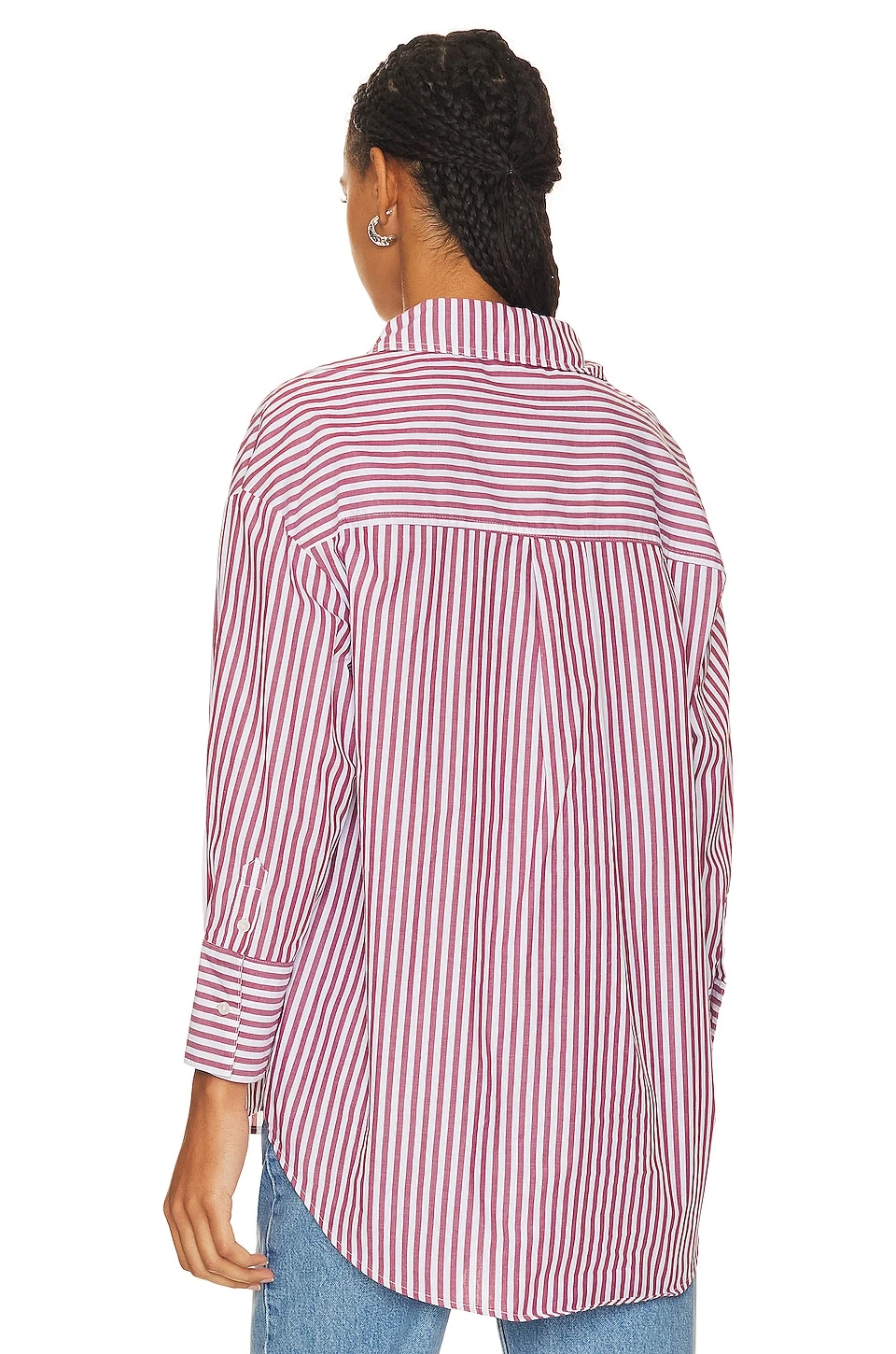 ANINE BING Mika Shirt Red & White Stripe 3 ANINE BING Mika Shirt Red & White Stripe - Image 3