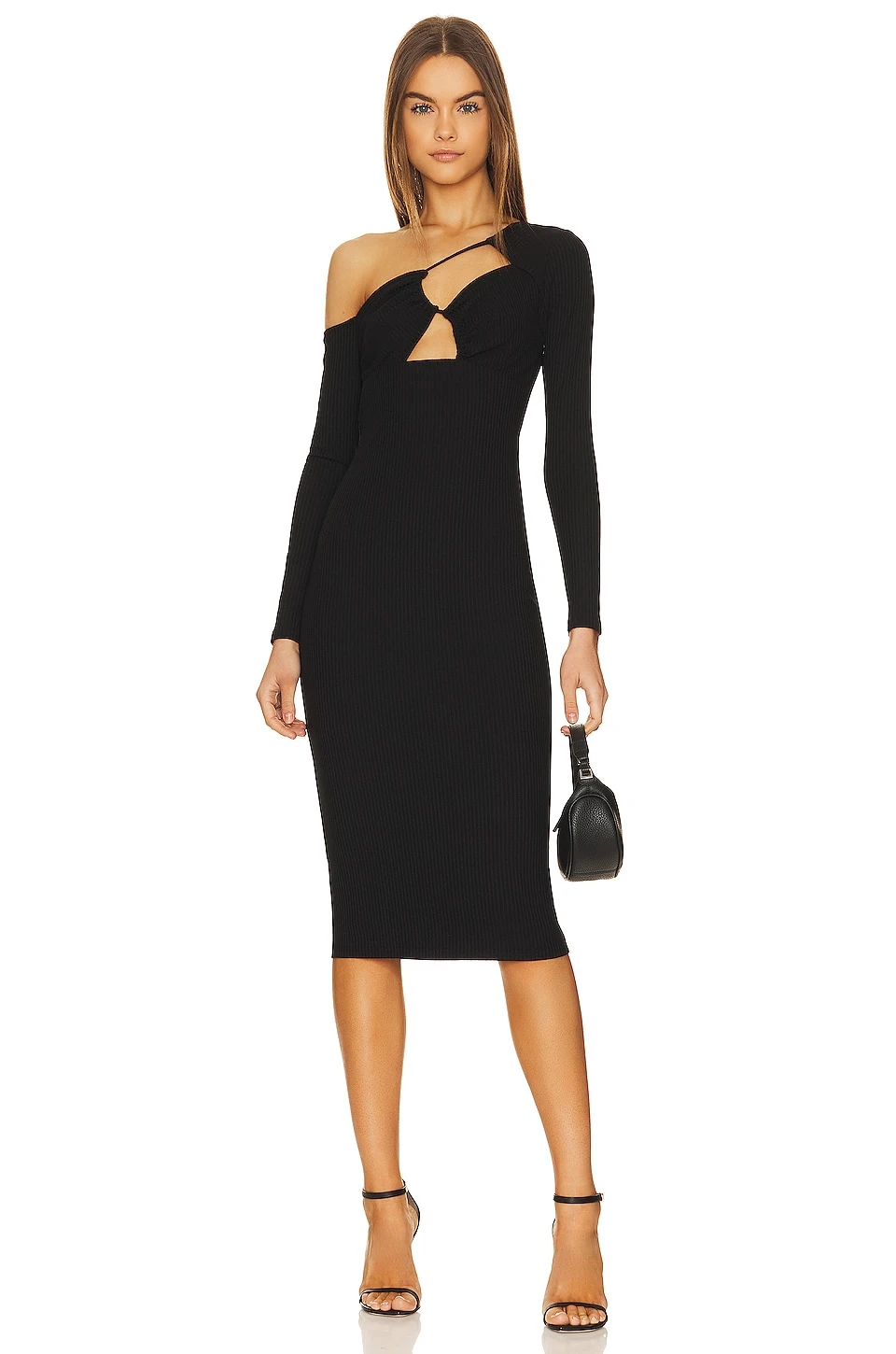 Asymmetrical Cutout Dress Black 1 Asymmetrical Cutout Dress Black