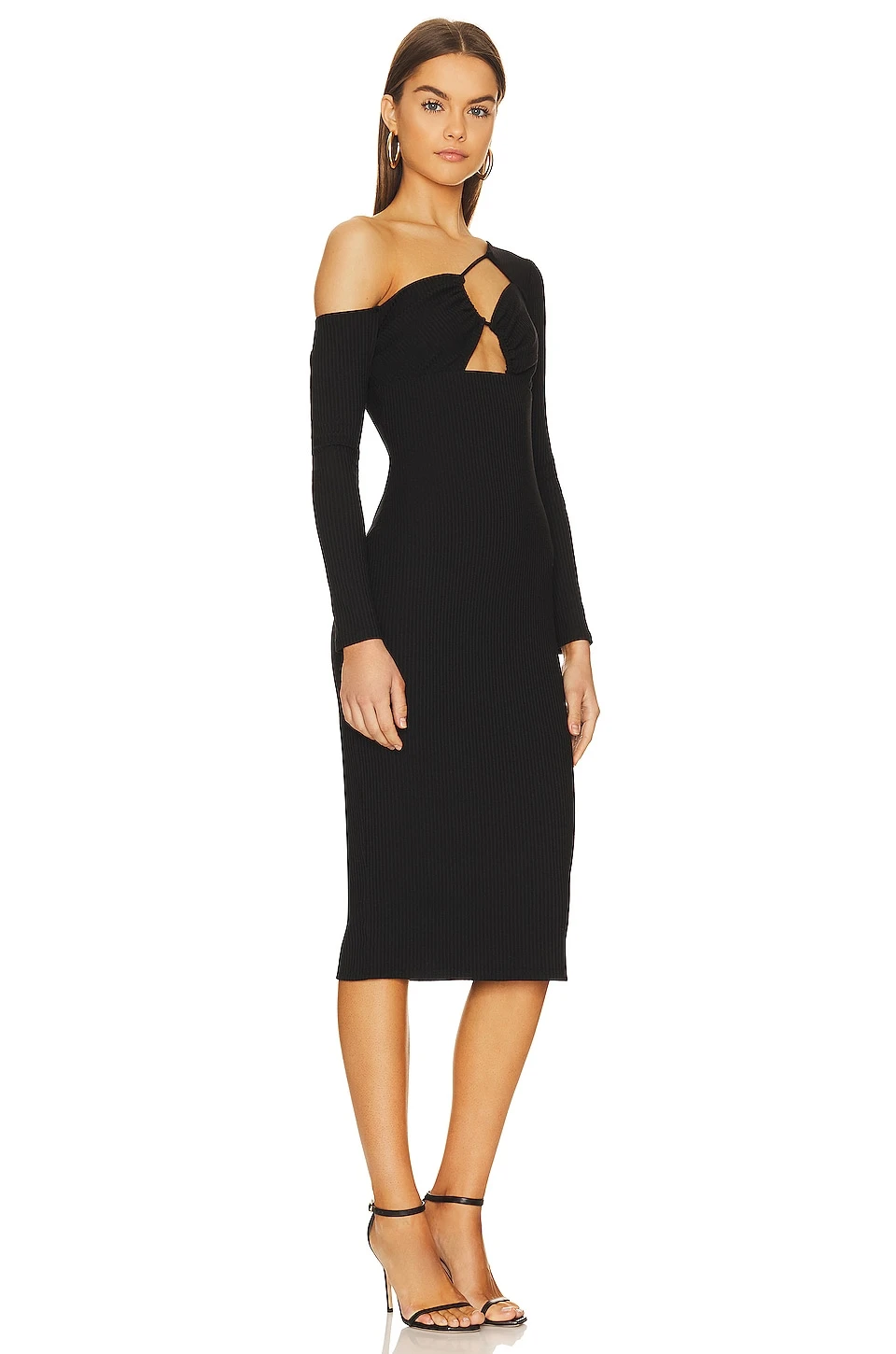 Asymmetrical Cutout Dress Black 2 Asymmetrical Cutout Dress Black - Image 2