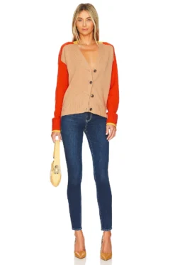 Color Block Cardigan Bright Combo -Fashion Clothing AUTU WK898 V4