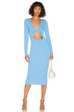 Bardot Eliana Twist Front Knit Dress Cornflower