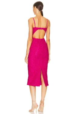 Bardot Ivanna Lace Midi Dress Fuchsia -Fashion Clothing BARD WD602 V3