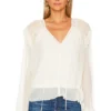 BCBGMAXAZRIA Ruffle Blouse Gardenia