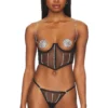 BLUEBELLA Zenn Open Wired Bustier Black & Silver
