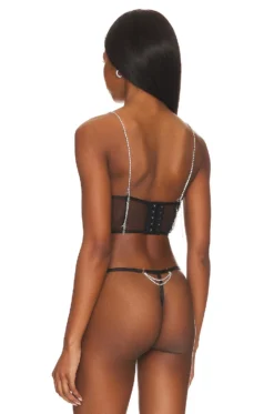 BLUEBELLA Zenn Open Wired Bustier Black & Silver -Fashion Clothing BEBE WI404 V3