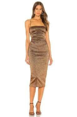BEC + BRIDGE Bronze Baby Midi Dress Copper