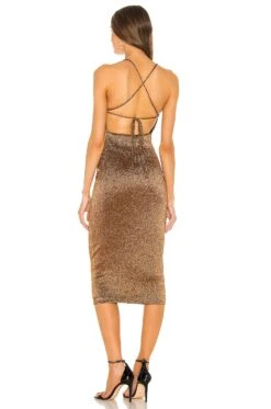 BEC + BRIDGE Bronze Baby Midi Dress Copper 6 BEC + BRIDGE Bronze Baby Midi Dress Copper -Fashion Clothing BECA WD321 V3