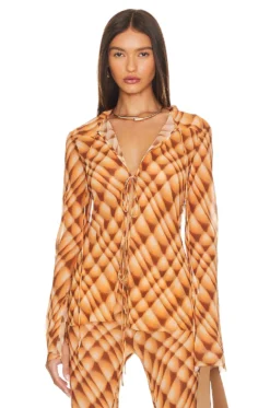 BEC + BRIDGE Floria Blouse Golden Hour Check