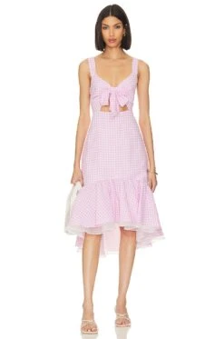 BCBGeneration Tie Front Dress Phalaenopsis Lavender Combo