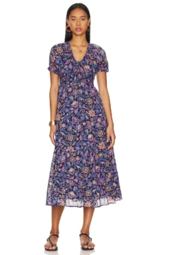 X REVOLVE Norma Dress Poppy Mallow Black