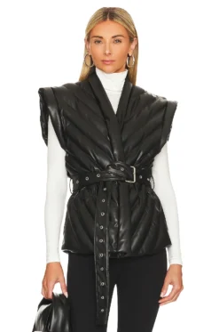 Faux Leather Puffer Vest Under The Radar