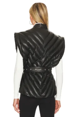 Faux Leather Puffer Vest Under The Radar -Fashion Clothing BLAN WO306 V4
