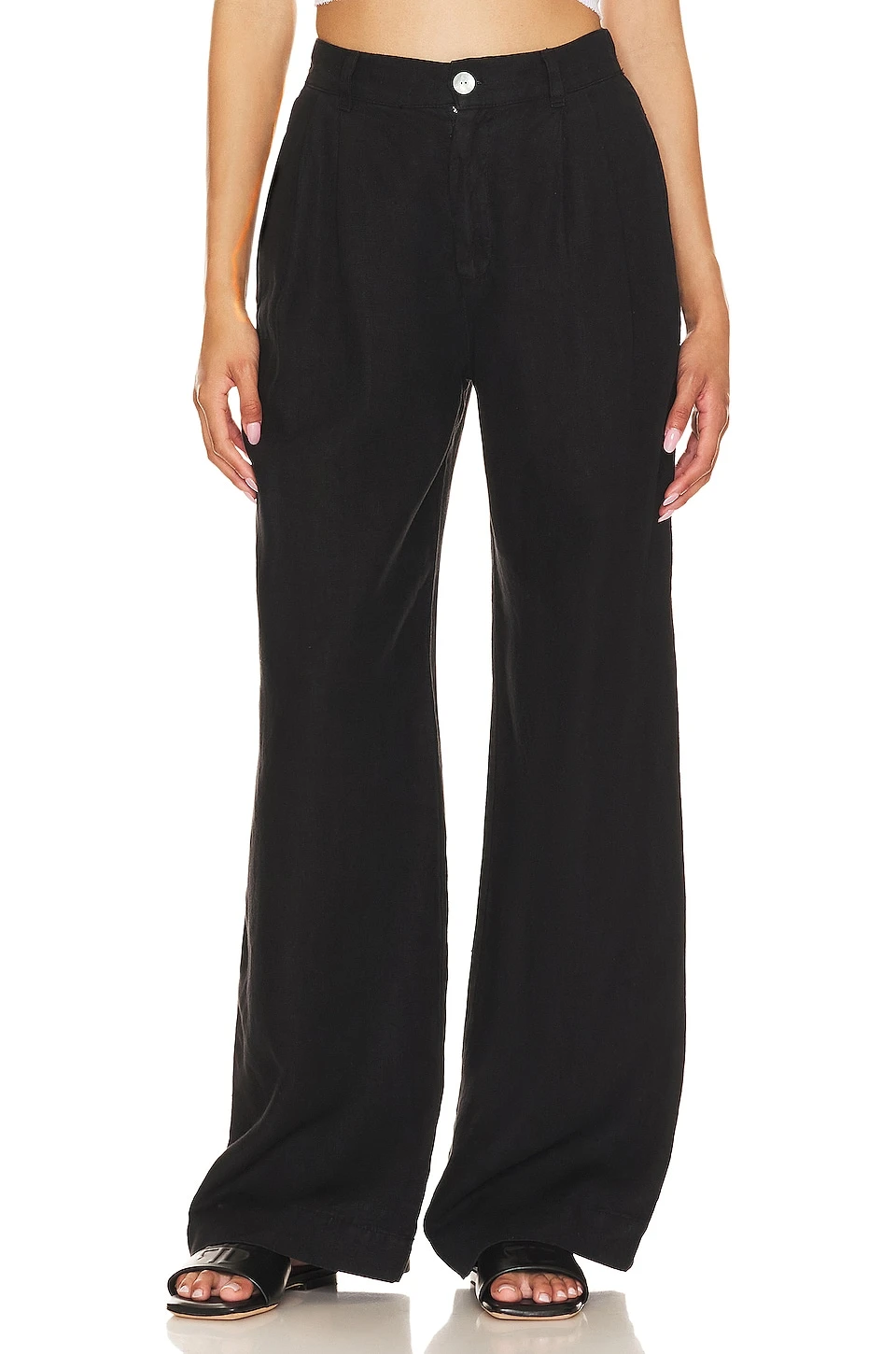 PANTALON PLEATED WIDE LEG Black 1 PANTALON PLEATED WIDE LEG Black