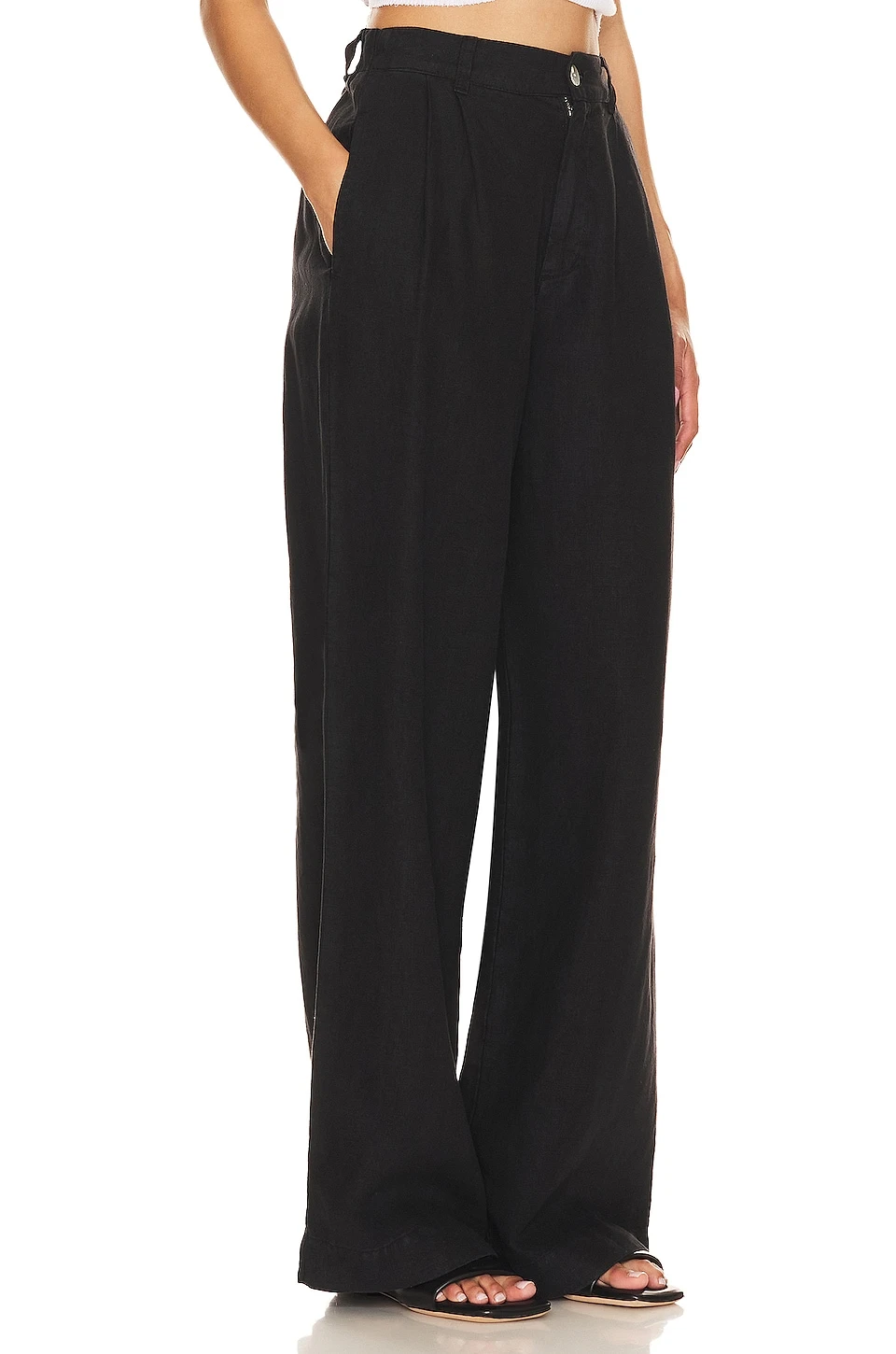 PANTALON PLEATED WIDE LEG Black 2 PANTALON PLEATED WIDE LEG Black - Image 2
