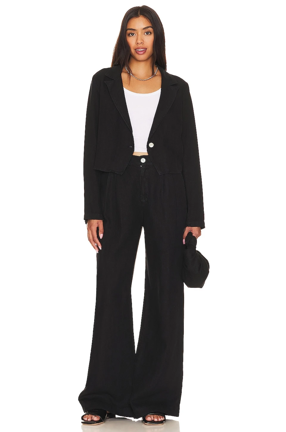 PANTALON PLEATED WIDE LEG Black 4 PANTALON PLEATED WIDE LEG Black - Image 4