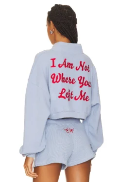 Boys Lie I Am Not Where You Left Me Henley Cropped Crew Steel Blue 7 Boys Lie I Am Not Where You Left Me Henley Cropped Crew Steel Blue -Fashion Clothing BOYR WK108 V3