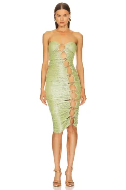Butterfly Midi Dress Lime