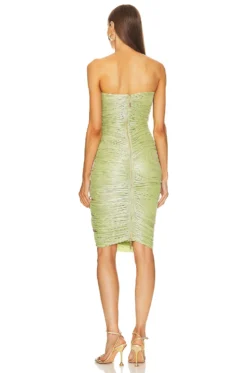 Butterfly Midi Dress Lime -Fashion Clothing BROR WD547 V3